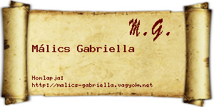 Málics Gabriella névjegykártya
